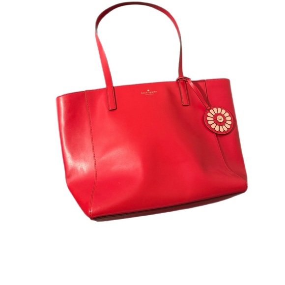 Red Kate Spade Leather Tote Bag - Picture 1 of 15